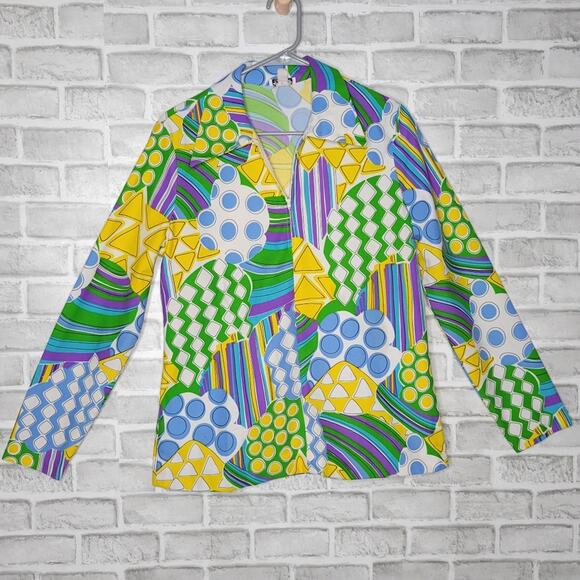 Funky Vintage Collared Shirt by Lanie J - Picture 1 of 5